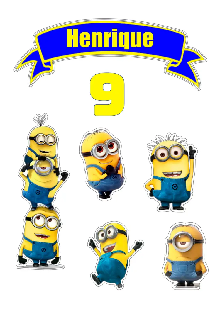 Convite Topo De Bolo Minions Malvado – tema Topo de bolo divertido, colorido, infantil, ilustrações animadas, temática de filme, moderno