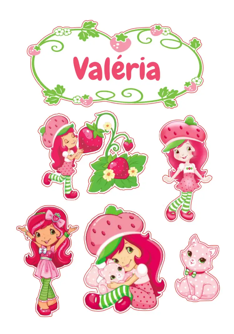 Convite Topo De Bolo Moranguinho Morango – tema Topo de bolo colorido, infantil, divertido, frutal, alegre, temática