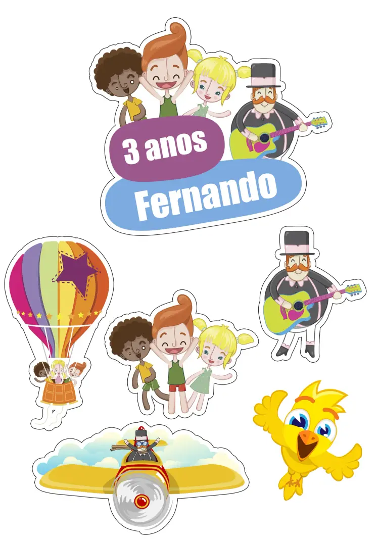Convite Topo De Bolo Mundo Bita Colorido