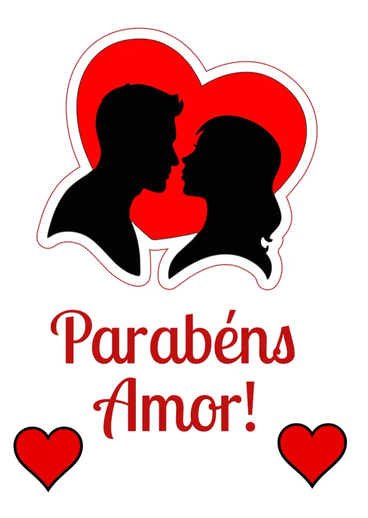 Convite Topo De Bolo Namorados Vermelho
