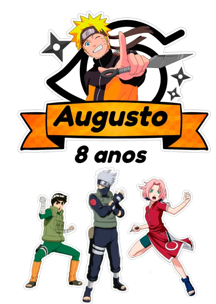 Convite Topo De Bolo Naruto Imprimir