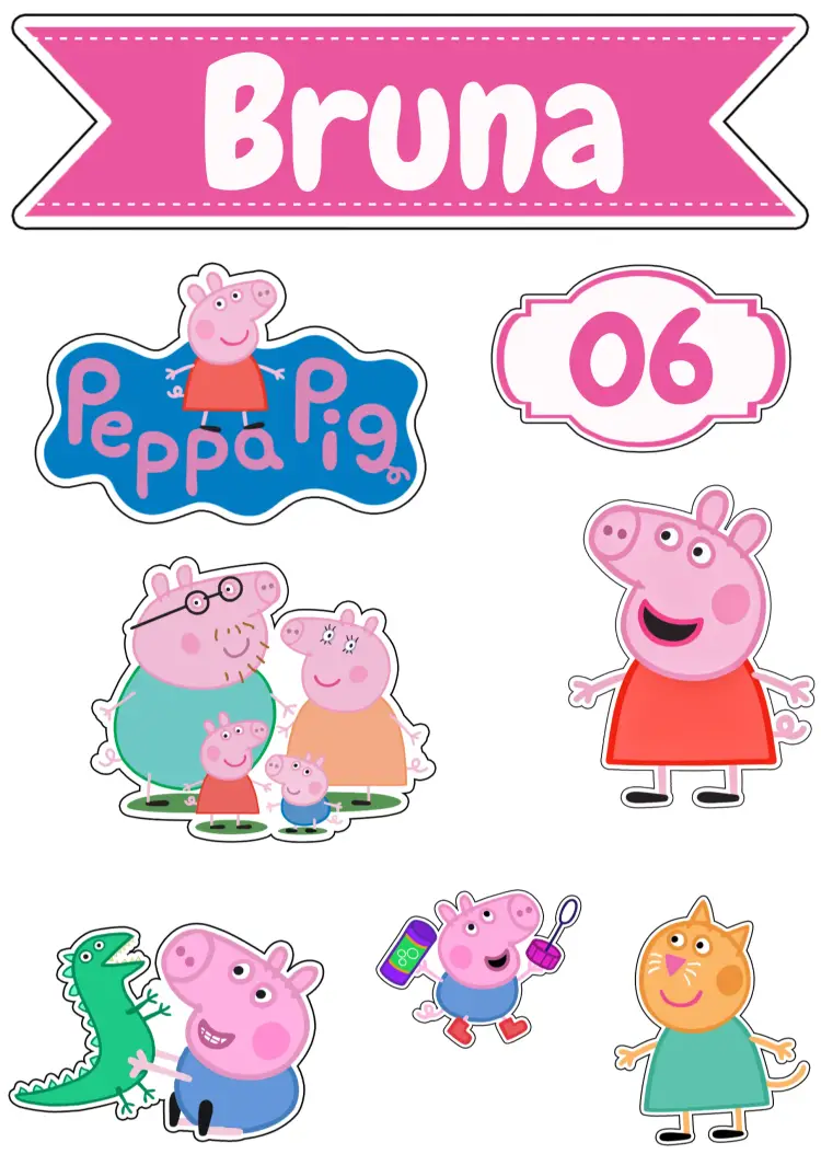 Convite Topo De Bolo Peppa Pig Gato