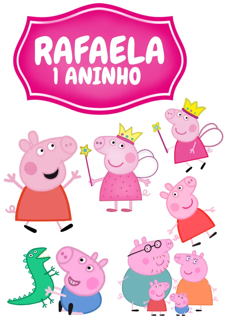 Convite Topo De Bolo Peppa Pig Topper
