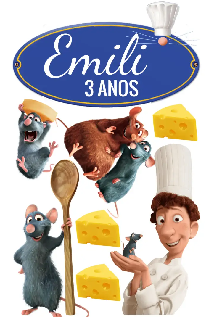 Convite Topo De Bolo Ratatouille Linguini