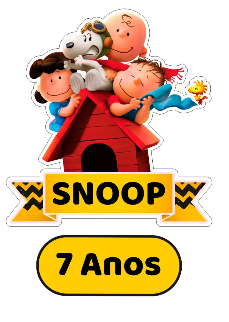 Convite Topo De Bolo Snoop Colorido