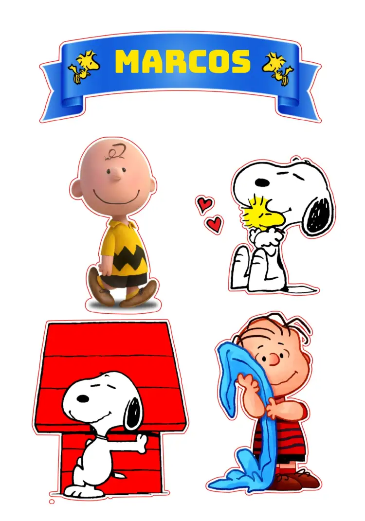 Convite Topo De Bolo Snoopy Azul – tema Topo de bolo divertido, infantil, colorido, lúdico, moderno