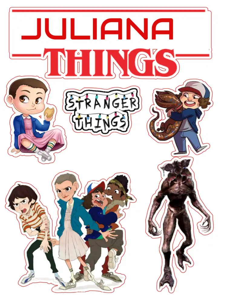 Convite Topo De Bolo Stranger Things – tema Topo de bolo vermelho, moderno, temático, jovial, divertido