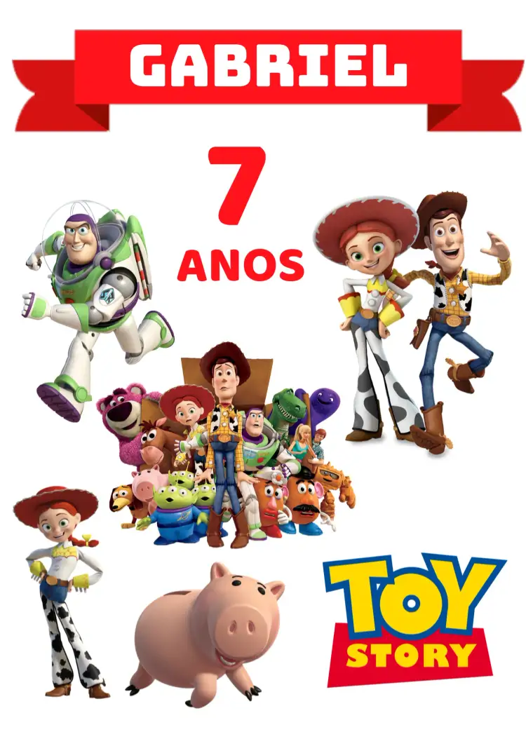 Convite Topo De Bolo Toy Story Woody – tema Topo de bolo colorido, lúdico, infantil, divertido, temático, brinquedos
