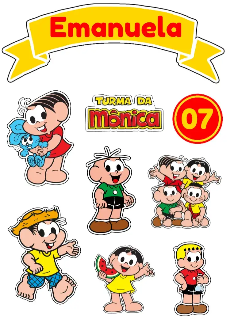 Topo De Bolo Turma Da Mônica Chico