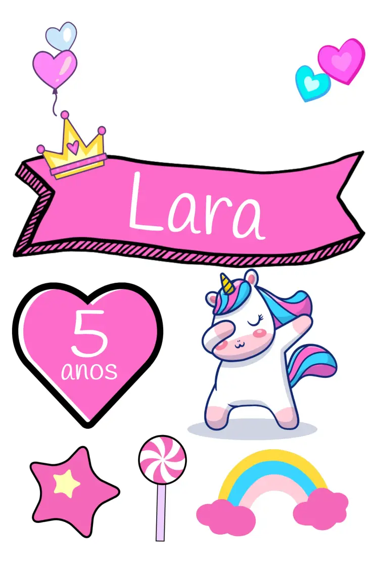Convite Topo De Bolo Unicornio Rosa Imprimir