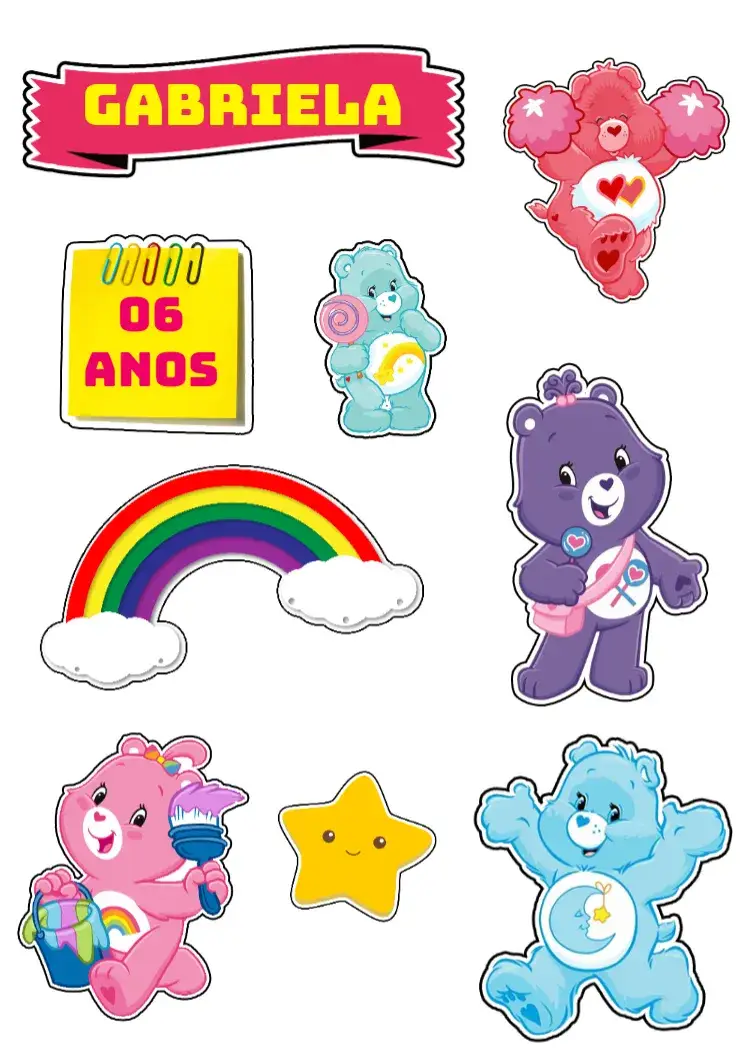Convite Topo De Bolo Ursinhos Carinhosos Rosa