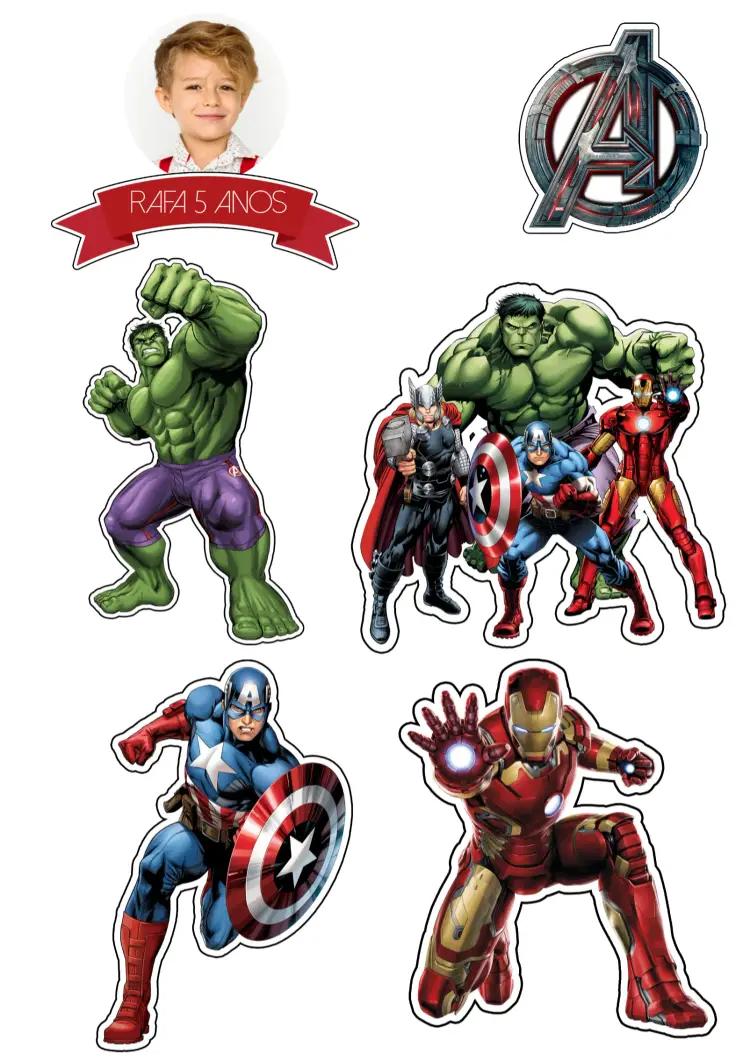 Convite Topo De Bolo Vingadores Imprimir