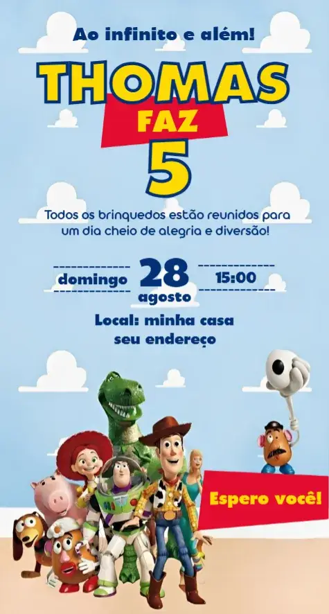 Convite Toy Story 6