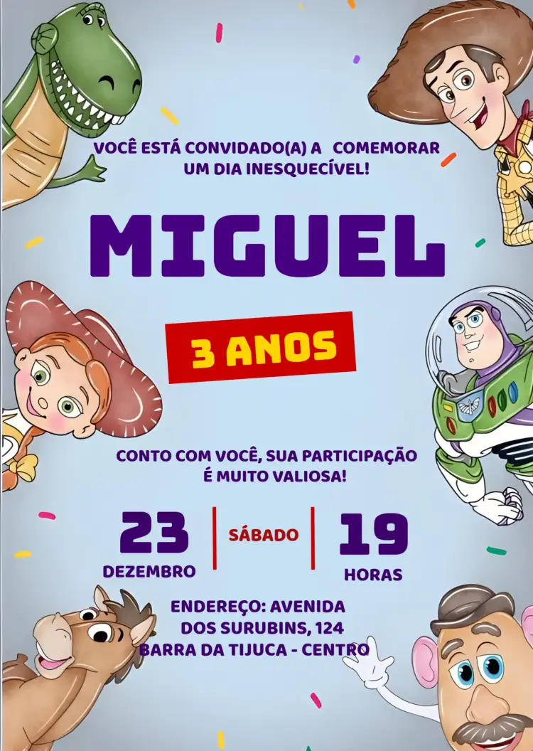 Convite Toy Story Aquarela Ligthyear – tema Mais pesquisados aquarela, colorido, temática, infantil, divertido