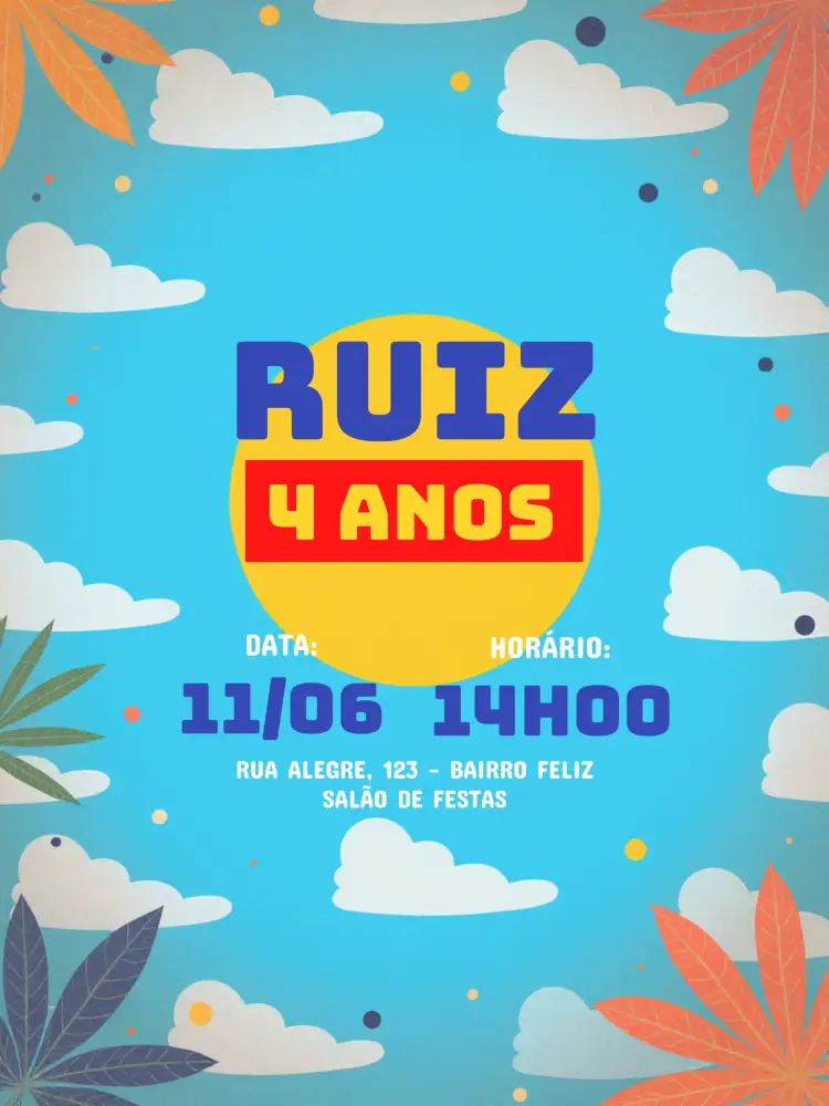 Convite Toy Story Vermelho – tema Aniversário Infantil colorido, divertido, temático, infantil, vibrante
