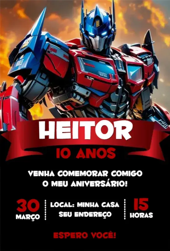 Convite Transformers 4
