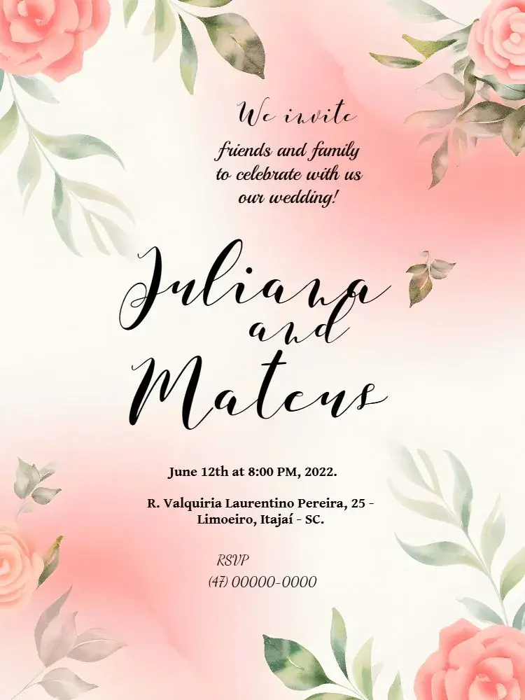 Floral Flowers Wedding invitation