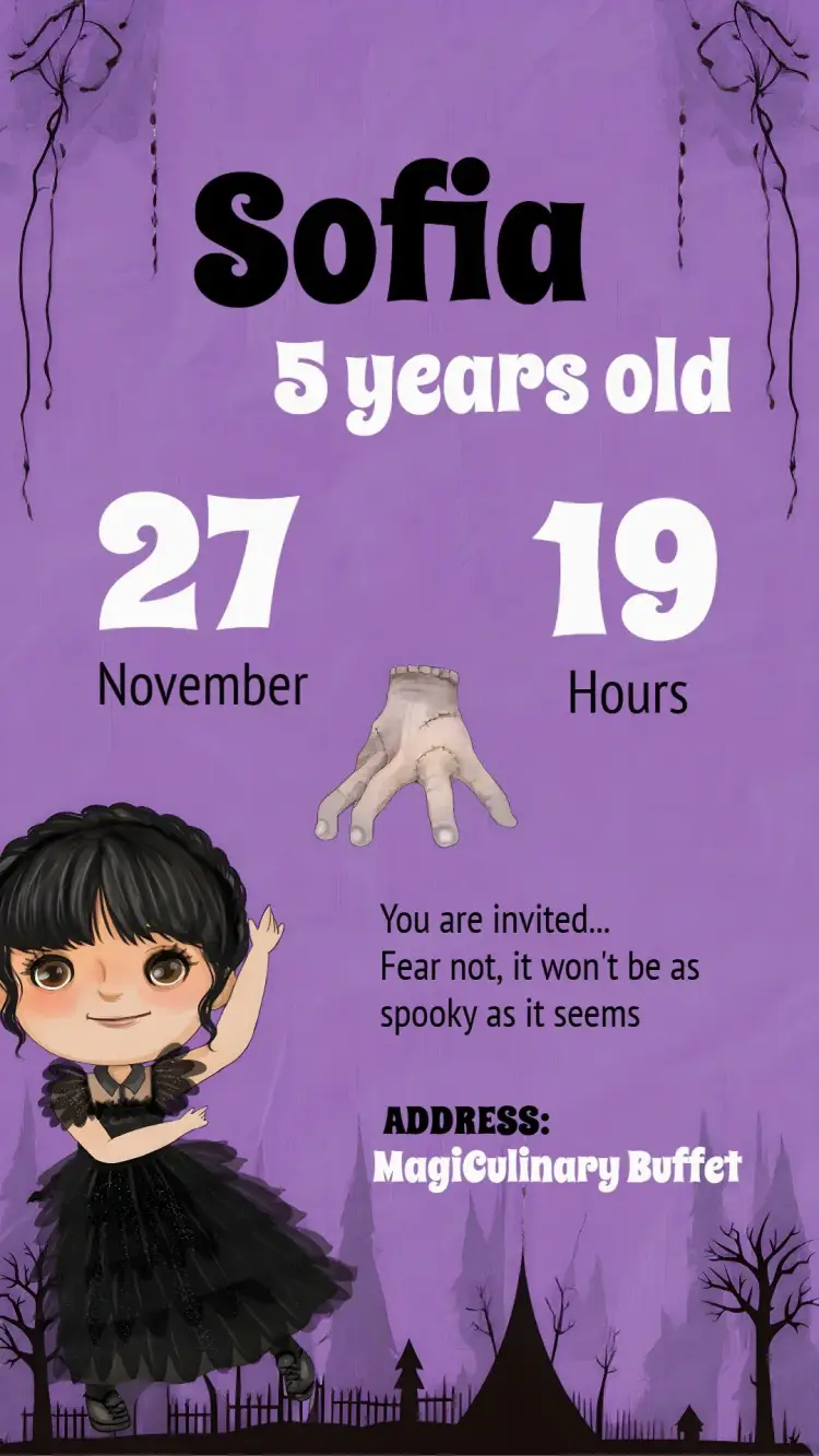Wandinha Addams Suspense invitation