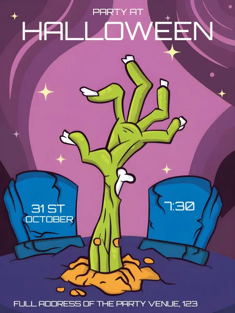 Purple Halloween invitation