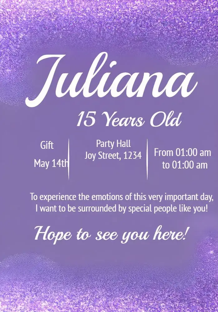 Invitation 15th Orange Anniversary – Sweet 15 theme vibrant, modern, youthful, colorful, cheerful