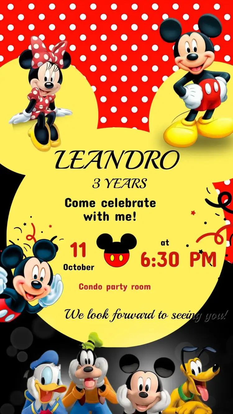 MICKEY Birthday Invitation