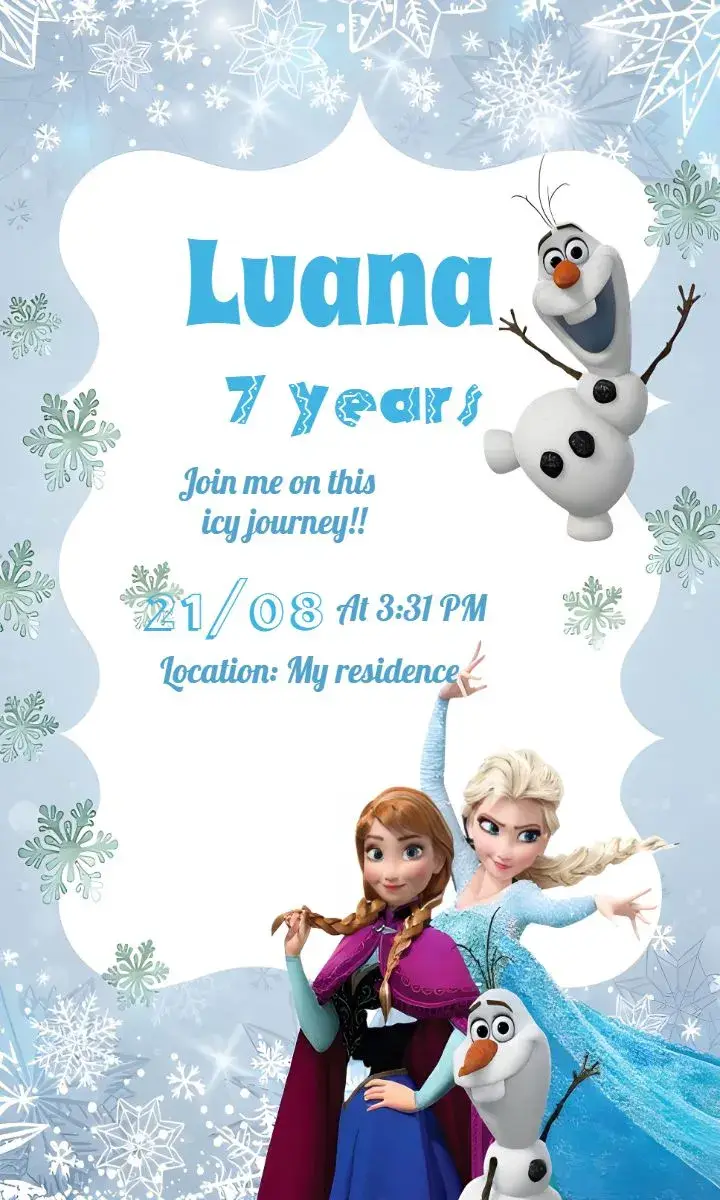 Blue Frozen invitation