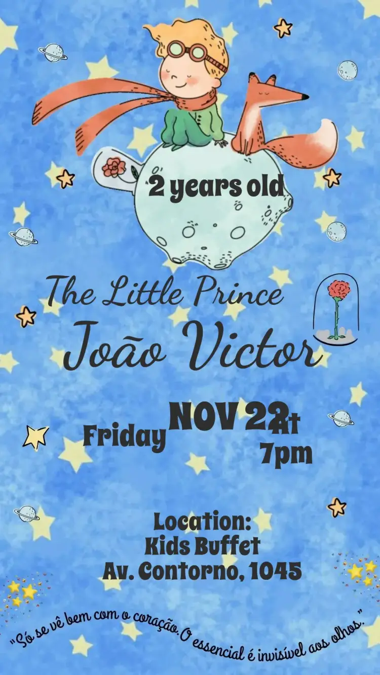 The Little Prince invitation