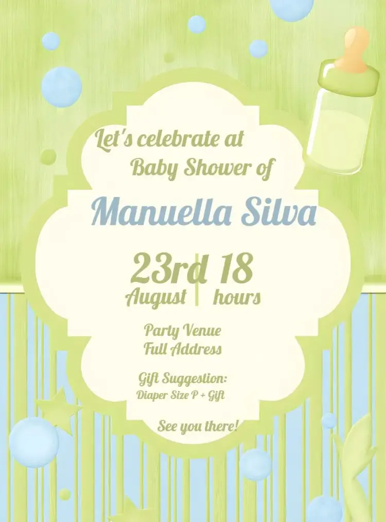 Green Baby Shower invitation