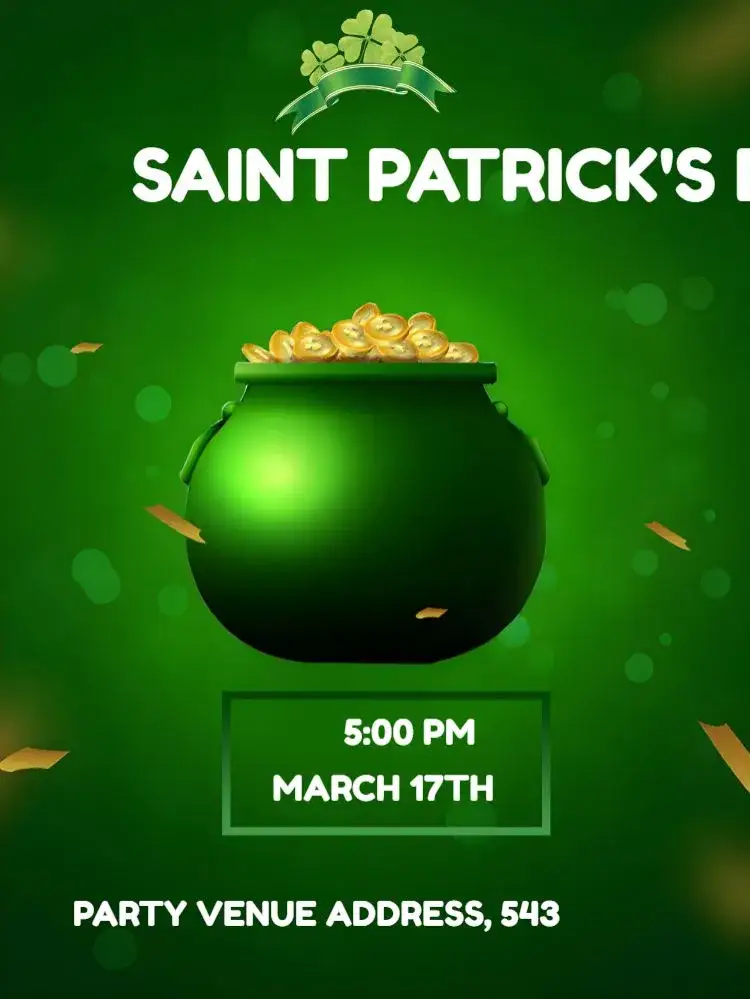 Invitation St. Patrick's Day – Commemorative Dates theme green, Irish, celebration, festive, traditional