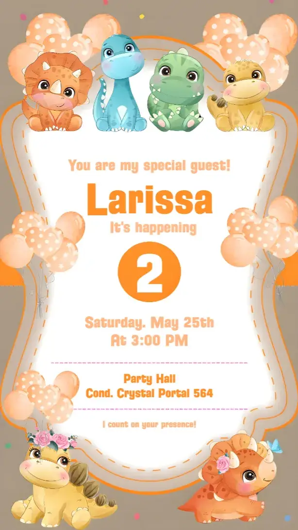 Dinobaby Watercolor invitation