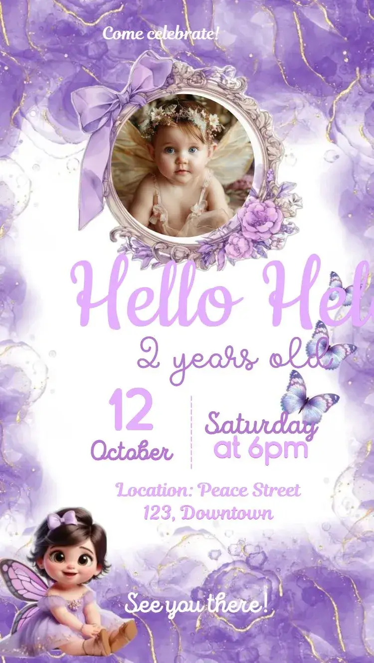 Enchanted Garden Fairy with photo invitation