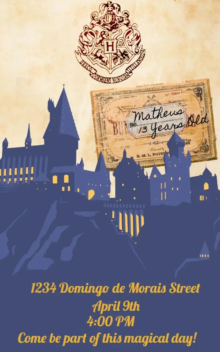 Harry Potter Hufflepuff invitation