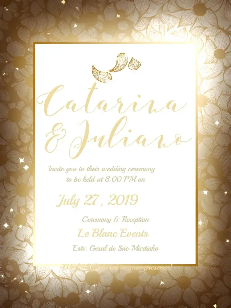Wedding - White And Gold invitation