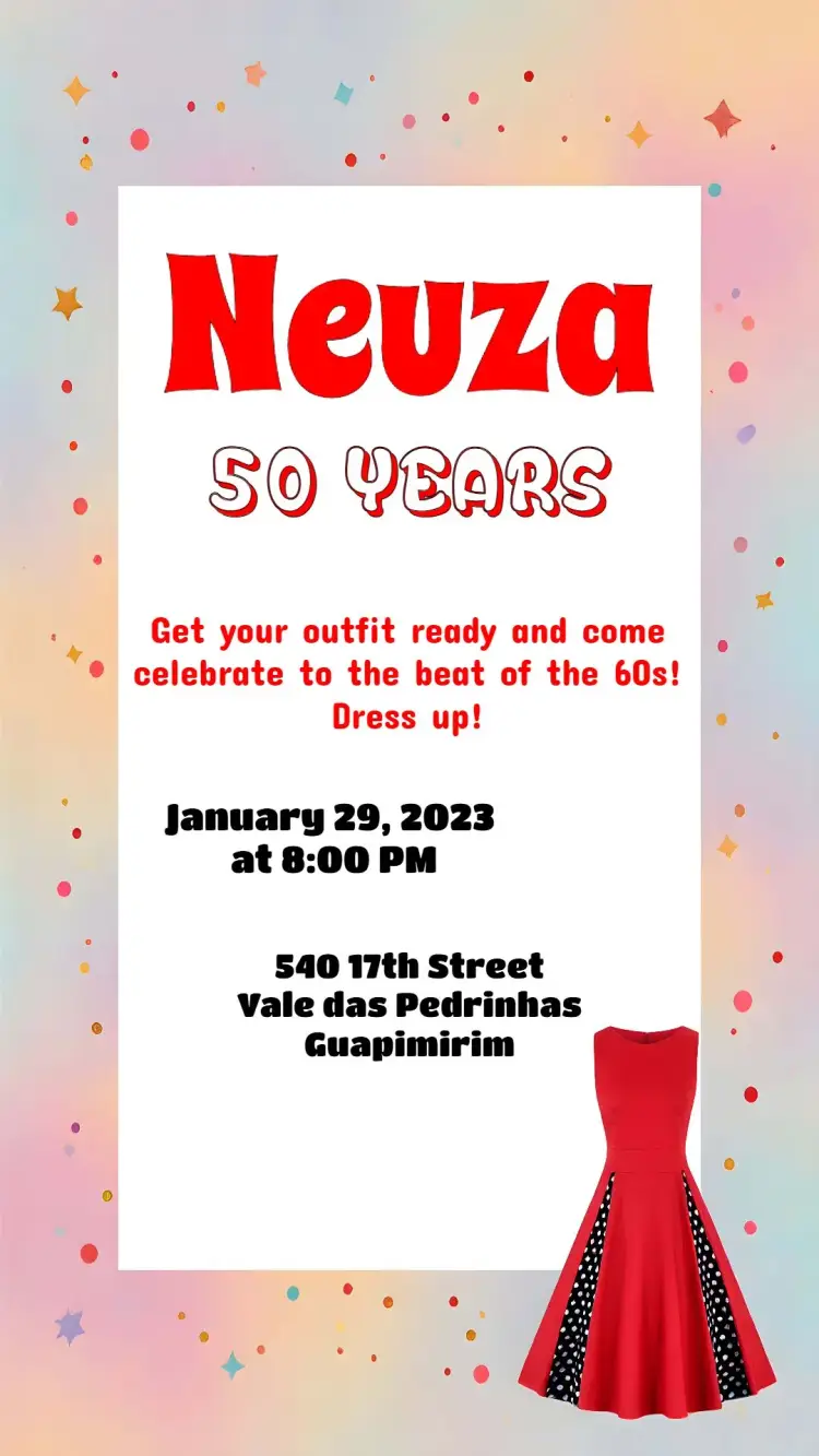 Vintage Black 60s invitation