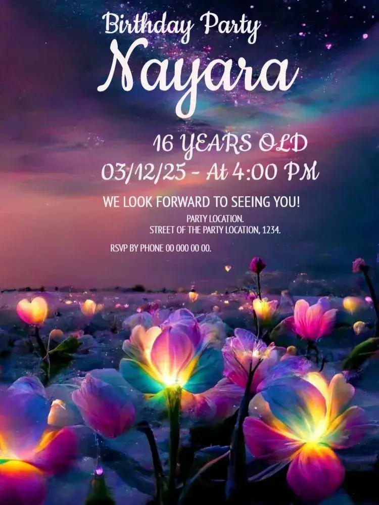 16 Years to Edit Customized invitation
