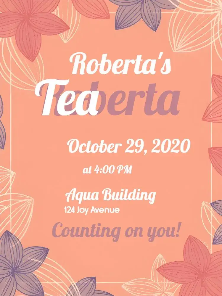 Invitation Bridal Shower Tea – Bridal Shower theme floral, pink, delicate, elegant, modern, romantic