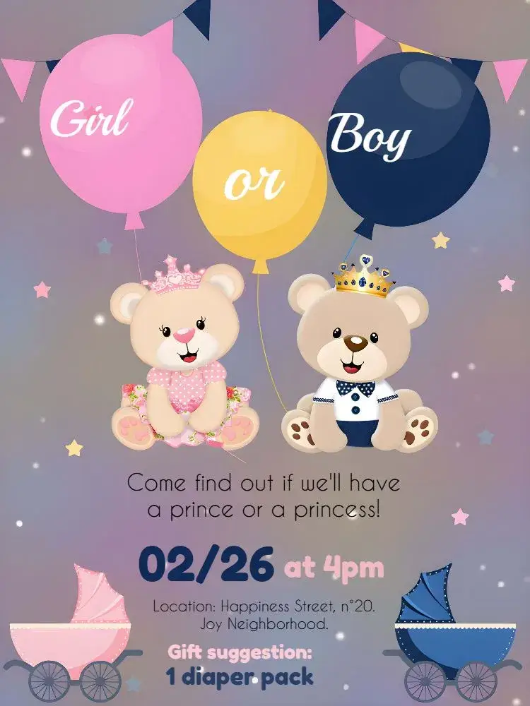 Revelation Tea Royal Teddy Bear Prince Princess invitation