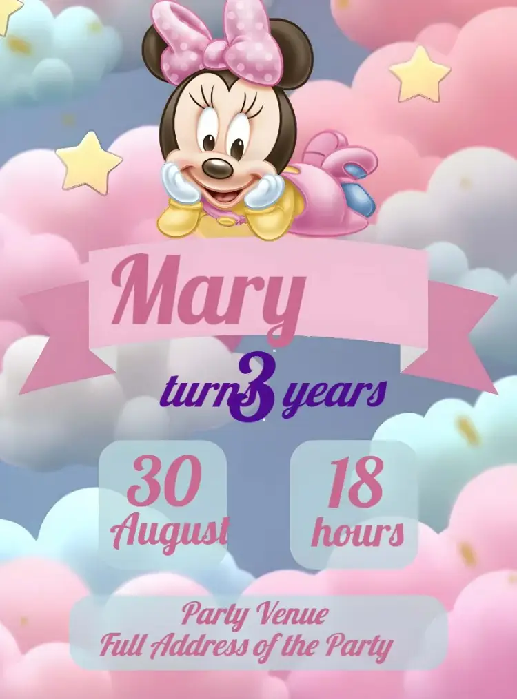 Minnie Baby Disney invitation