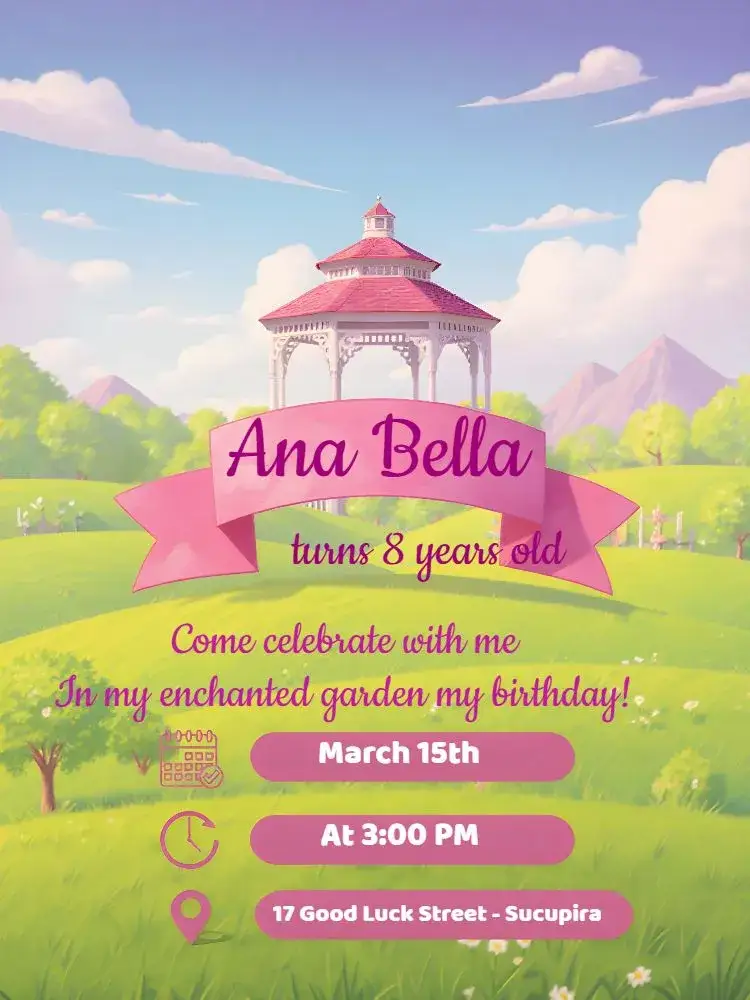 Invitation Enchanted Garden – Most searched for theme colorful, floral, playful, vibrant, themed, enchanted
