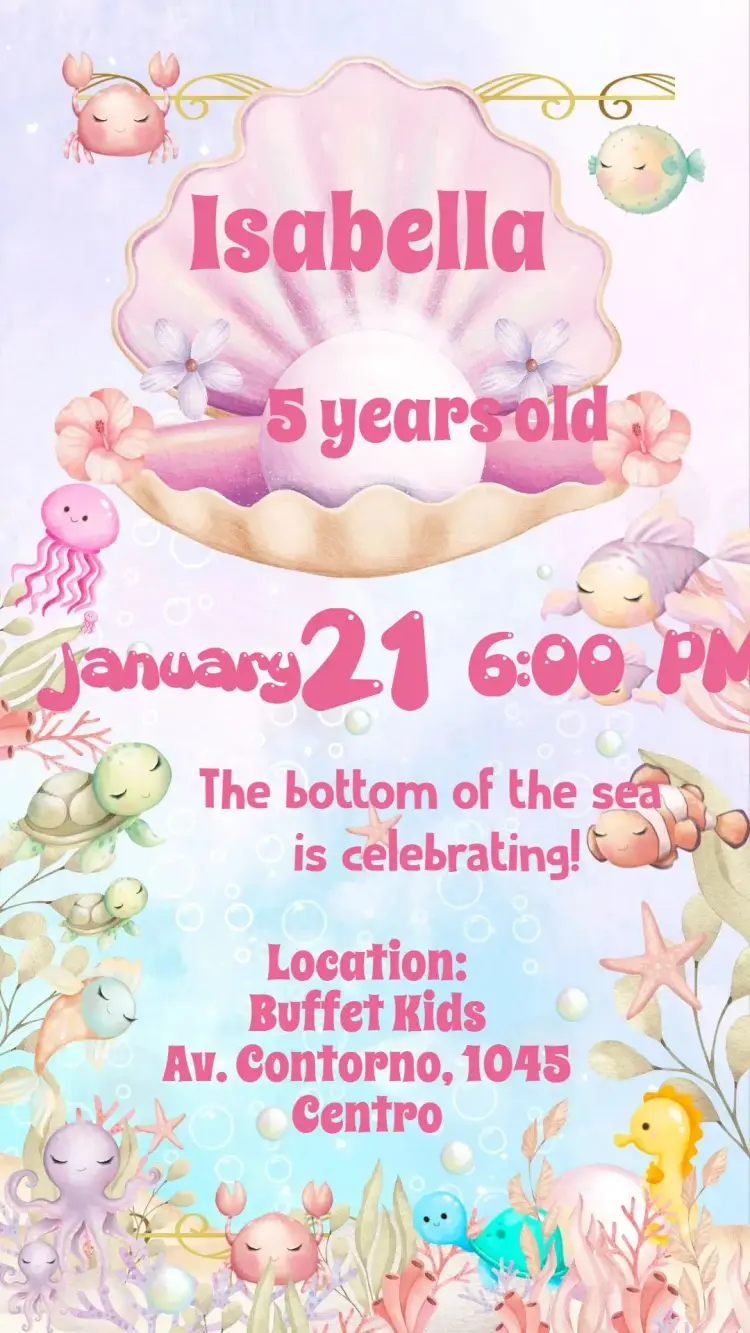 Underwater Watercolor Theme invitation