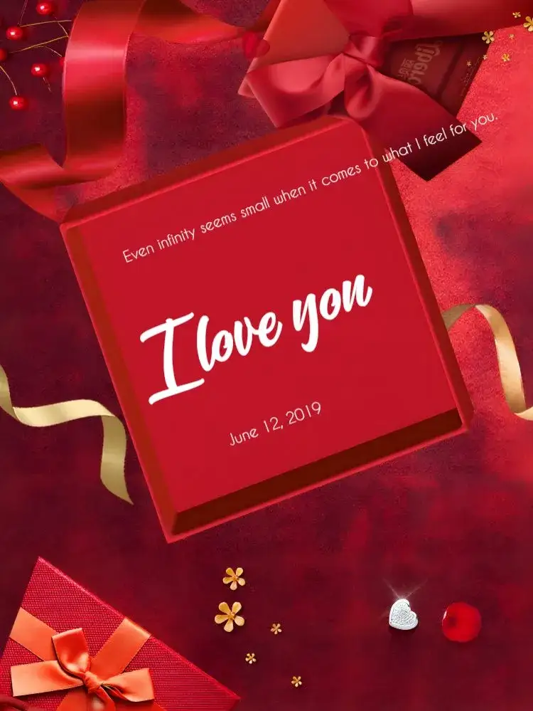 Invitation Valentine's Day Couple Post – Most searched for theme red, romantic, hearts, modern, minimalist