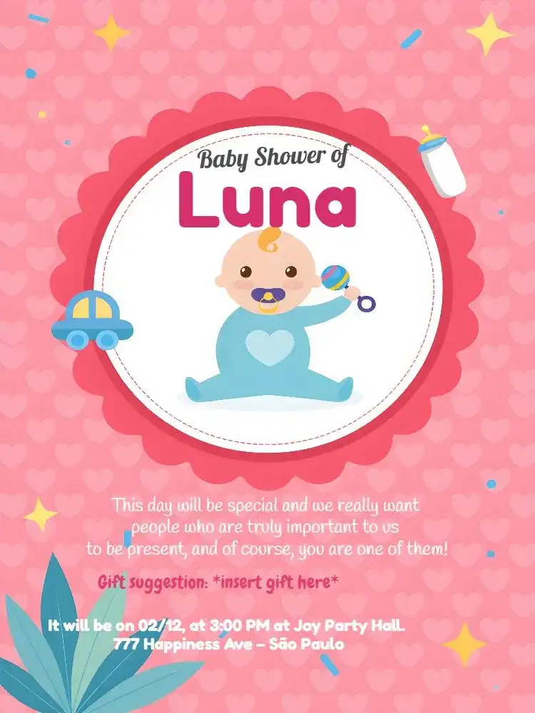 Pink Baby Shower - Girl Diapers