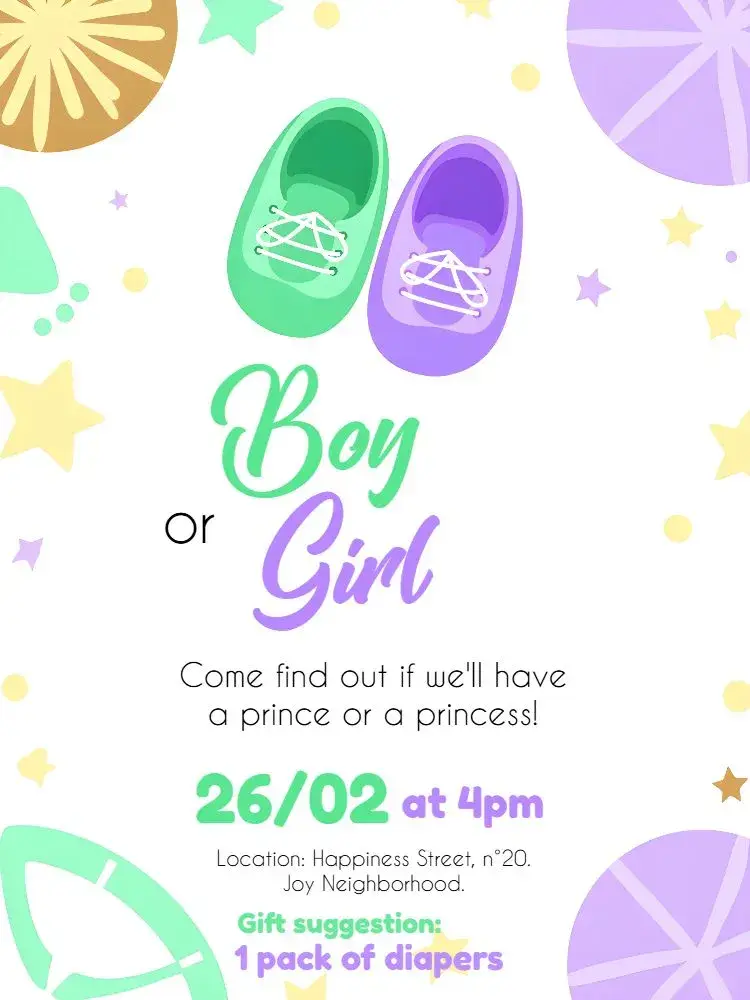 Baby Shoes Gender Reveal invitation