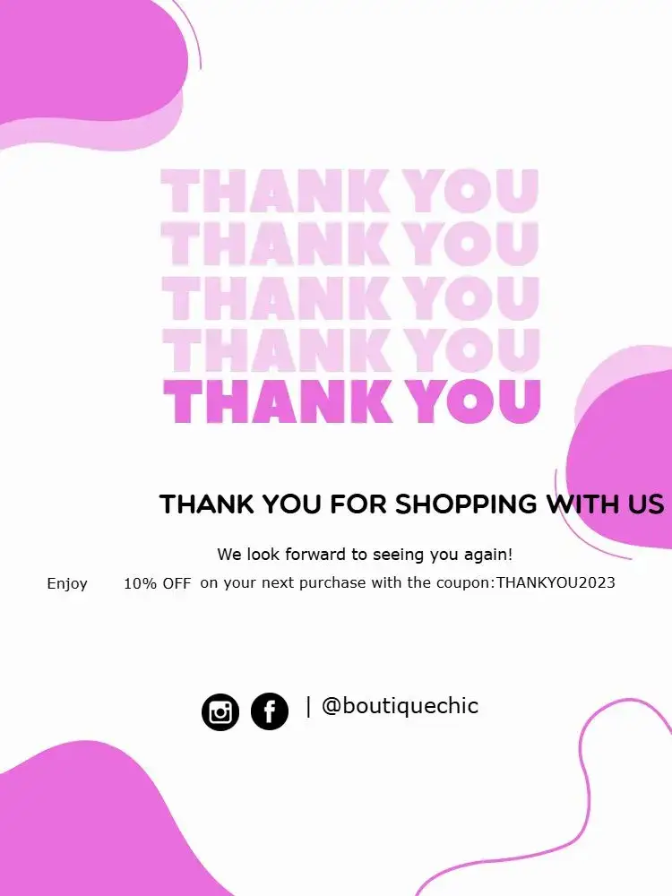 Invitation Modern Customer Thank You Card Discount – Card theme modern, geometric, clear, pink, minimalist