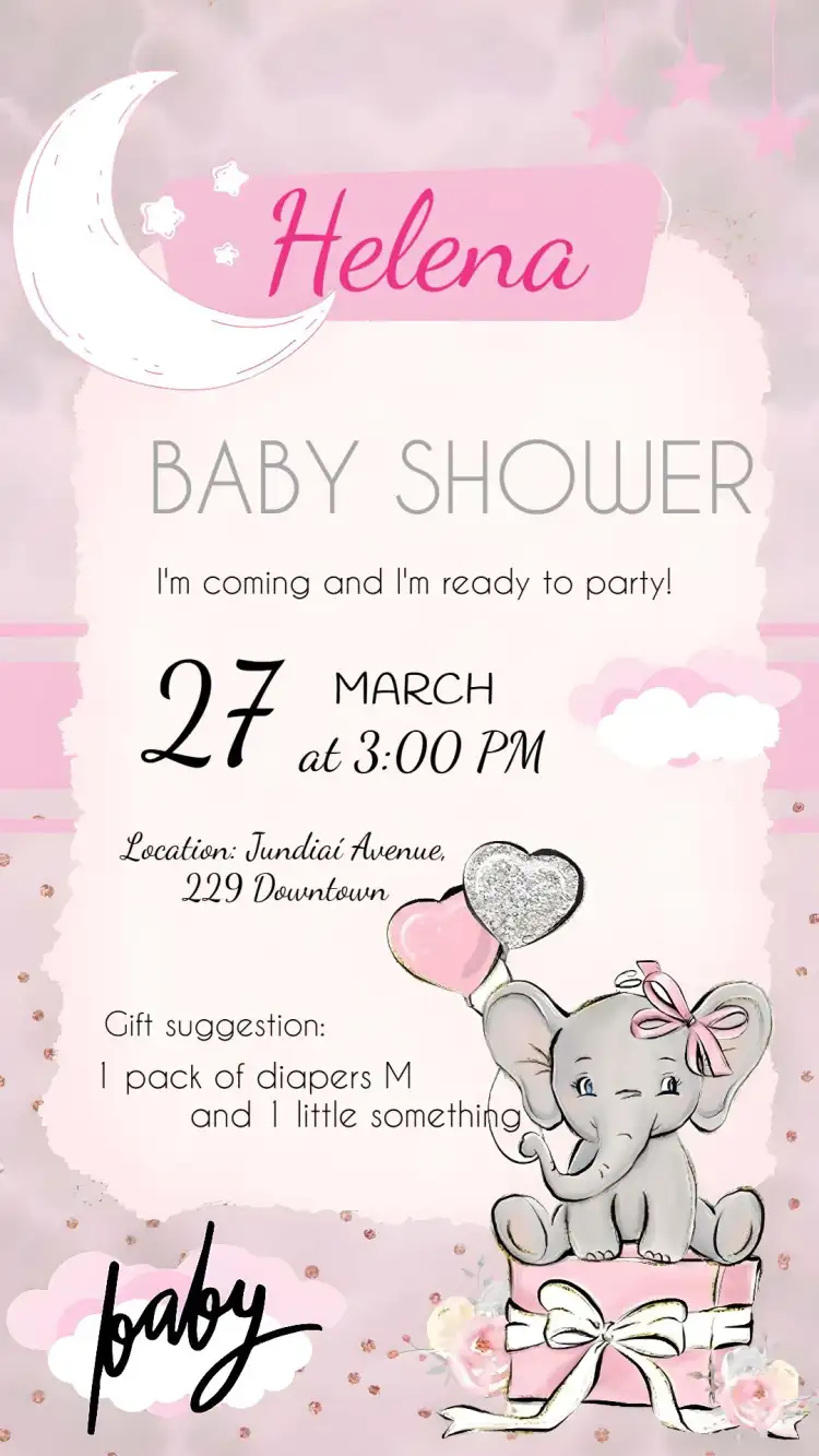 Elephant Baby Shower Delicate