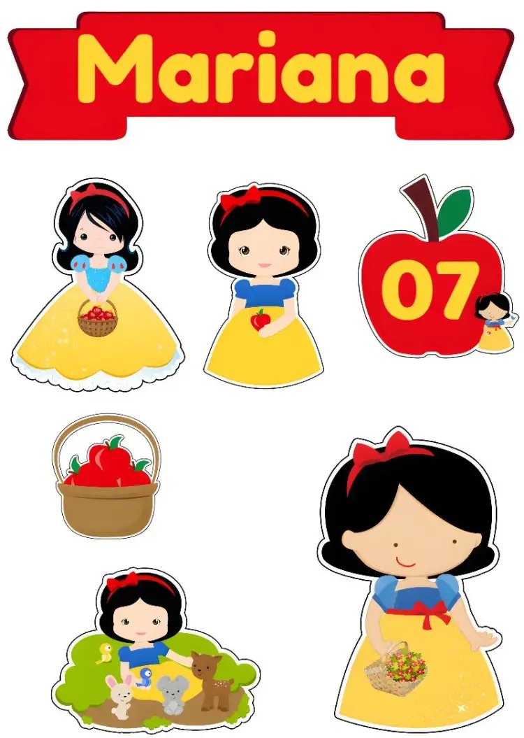 Snow White Yellow Cake Topper invitation