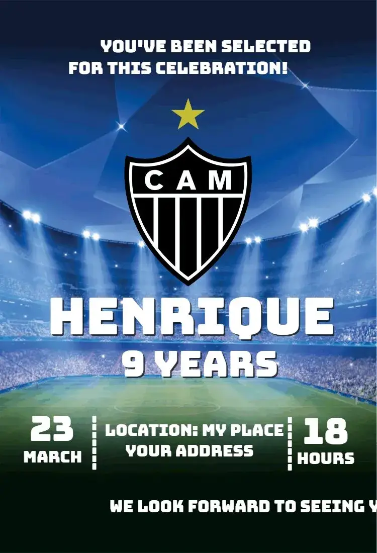 Invite Atlético Mineiro 3 editable and customizable