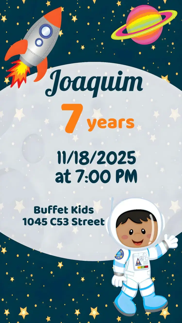 Invitation Astronaut – Kids' Birthday Party theme
