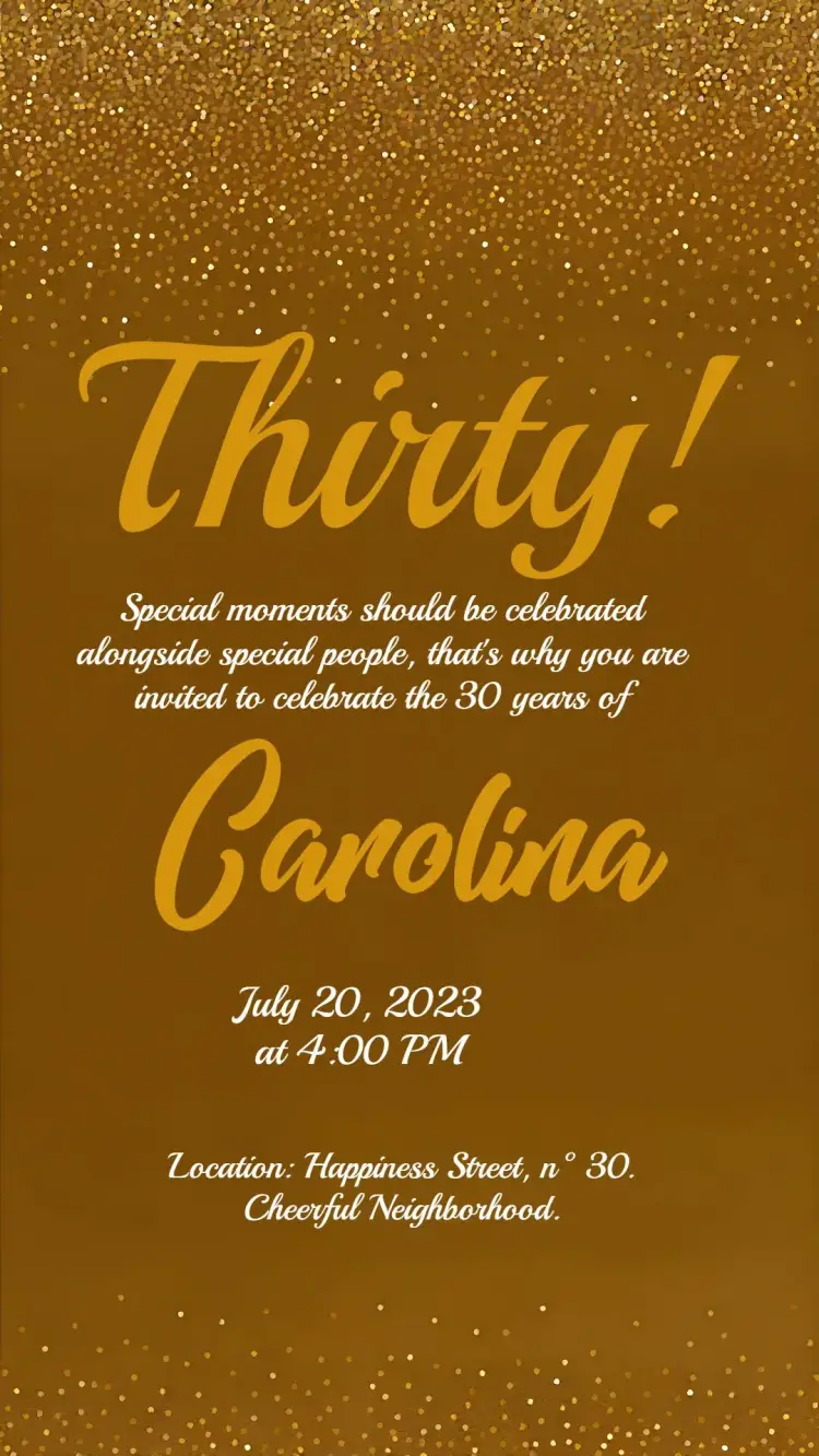 Invite Glitter Shine editable and customizable