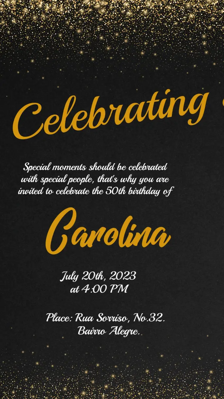 Invite Glitter 40 editable and customizable